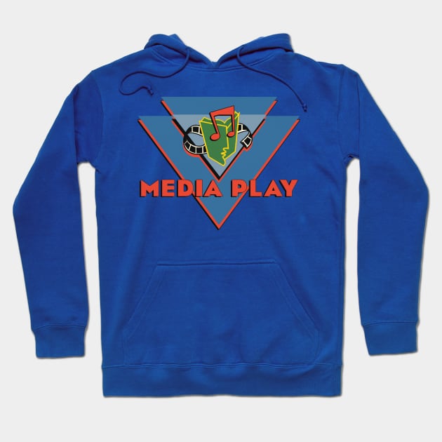 Retro Defunct Media Play Record Store Hoodie by darklordpug